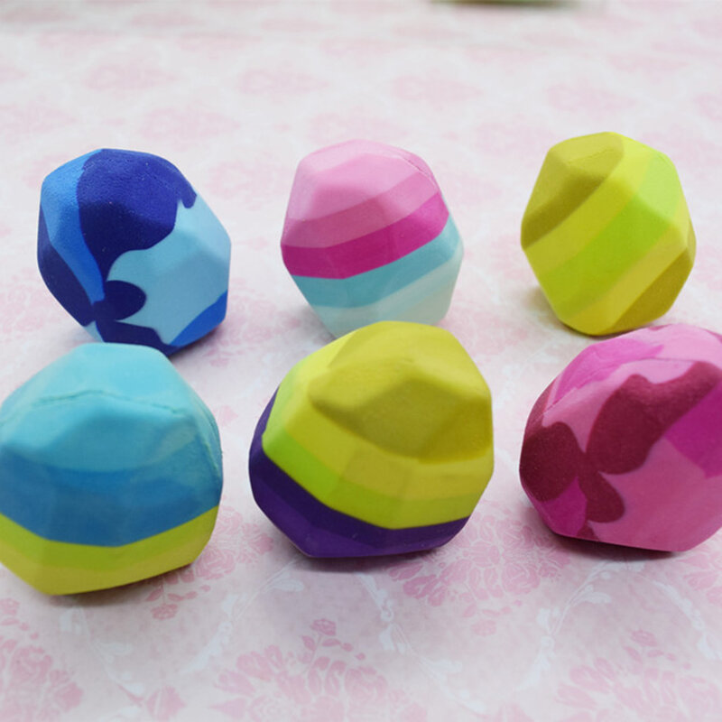 Kawaii kolorowy kamień kształt gumka gęsi w miękkiej gumce gumki nieregularny kształt Rock Big Pen gumka materiały piśmienne dla uczniów
