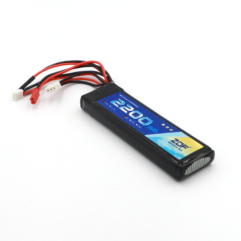 Bateria ZDF Power Lipo, 7.4V 2200mAh, Bateria 8C Li-Po para transmissor Futaba T8FG 12FG, Bateria Li-poli