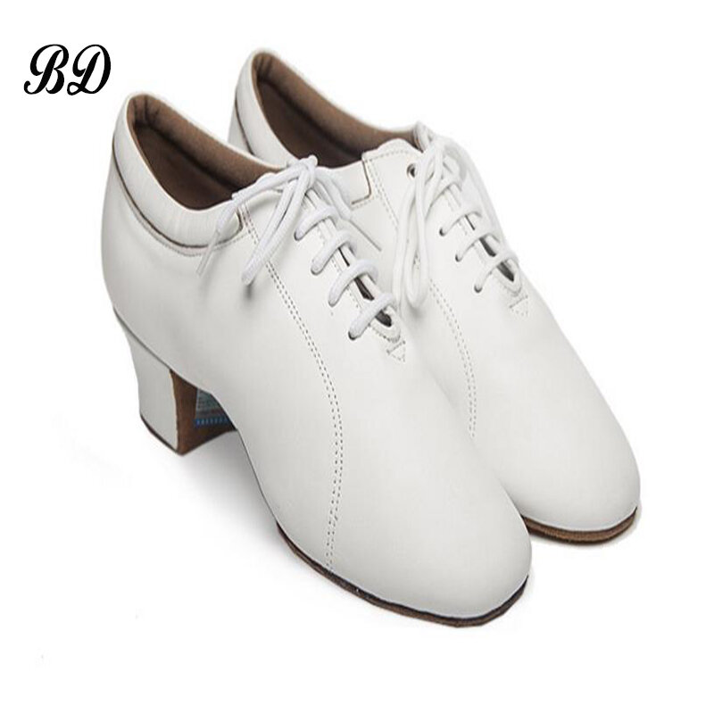 BD-zapatos deportivos de baile latino, calzado de salón profesional, moderno, de cuero de vaca genuino, antideslizante, 419