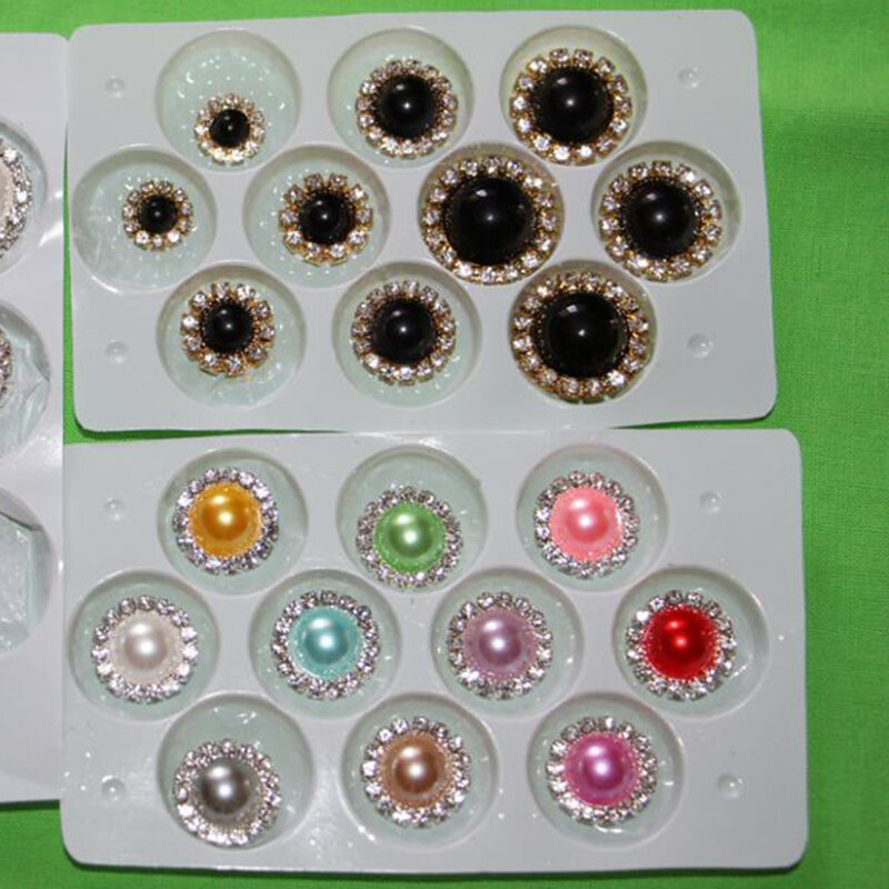 ZMASEY-Pérola Casamento Diamante Botões, DIY Acessório Do Cabelo, Botão Decorativo, Factor Outlets, 15mm, 10Pcs por lote