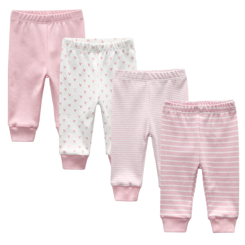 3/4 sztuk/partia legginsy dla dzieci stałe paski w wieku 3-12M noworodka spodnie dla dzieci lato bawełna niemowlę chłopcy spodnie Unisex baby girl spodnie