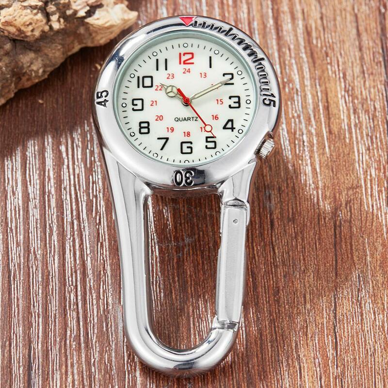 Clip-On Karabijn Zakhorloge Verpleegster Horloge Multifunctionele Kompas Flesopener Voor Artsen Koks Lichtgevende Outdoor Sport Klok