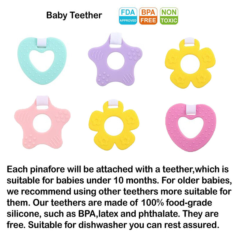 Baberos de algodón absorbentes Súper suaves para dentición, juego de juguetes de dentición, Baberos de alimentación para bebés pequeños