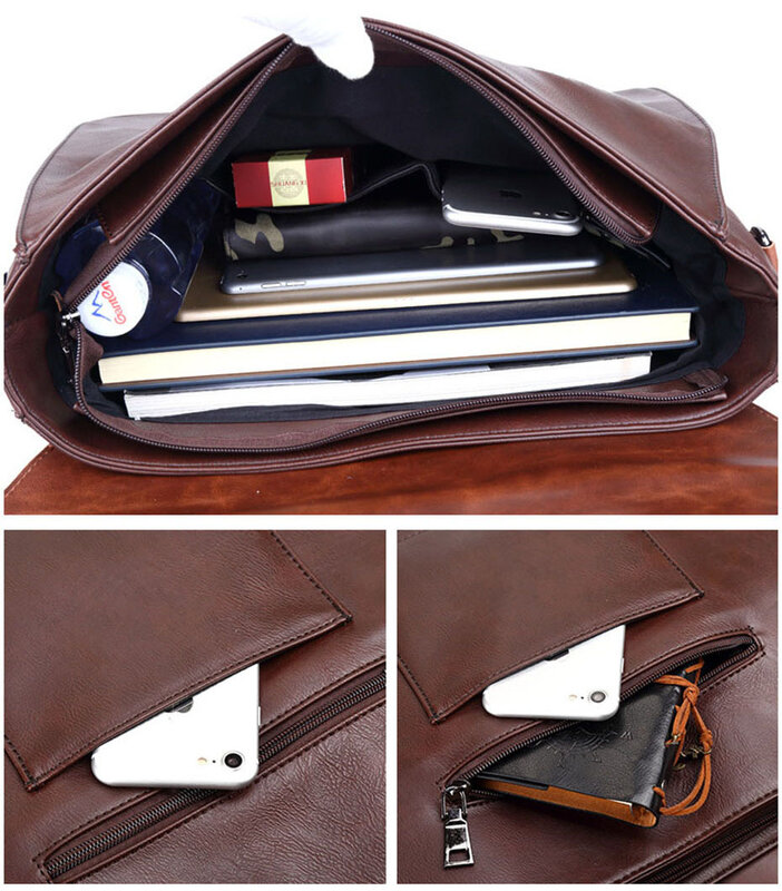 Bag men's Leather briefcase Male man laptop bag natural Leather for men Messenger bags men's briefcases