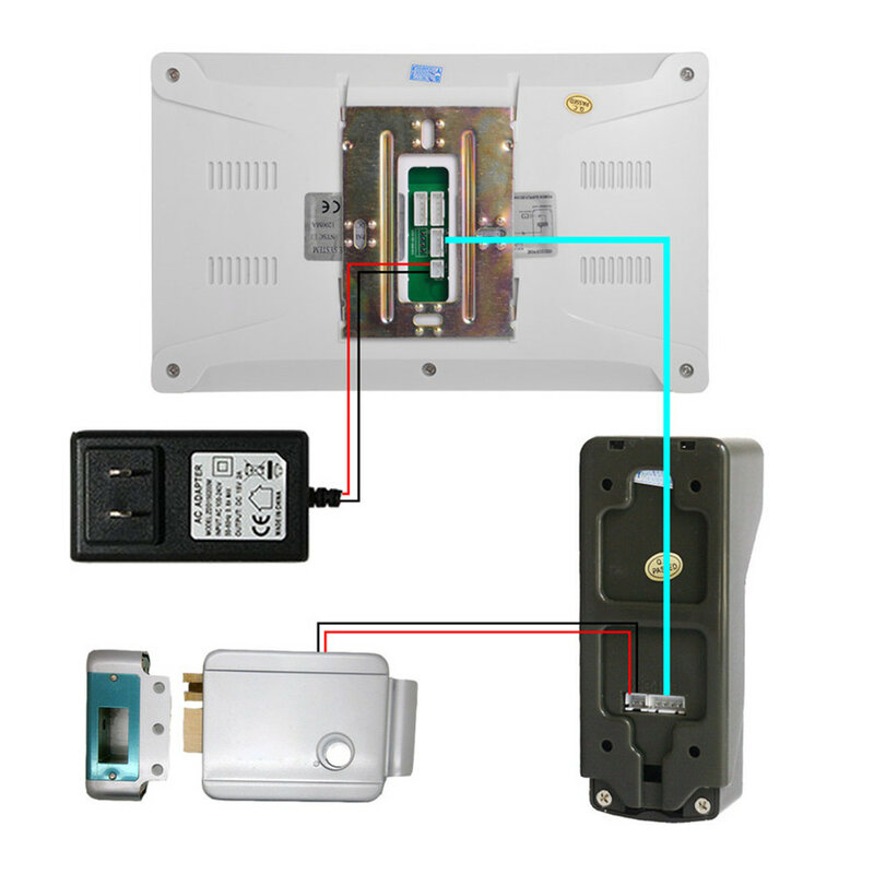 7 "Sistem Interkom Video Bel Pintu Penglihatan Malam IR 700tvl Kamera Pintu Tahan Air Buka Kunci untuk Telepon Pintu Video Apartemen Rumah