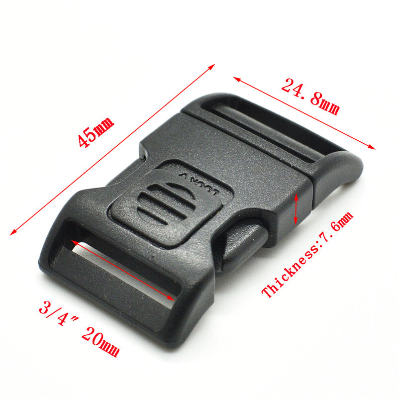 10pcs/pack Plastic Side Release Buckle Black For Backpack Luggage Webbing 20mm 25mm  32mm 38mm
