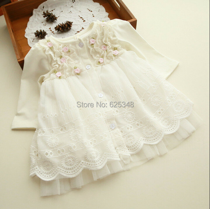 Весенне-осенняя одежда для малышей от 0 до 2 лет милое Кружевное платье-пачка принцессы с цветочным рисунком для новорожденных Платья для младенцев Vestido Infantil