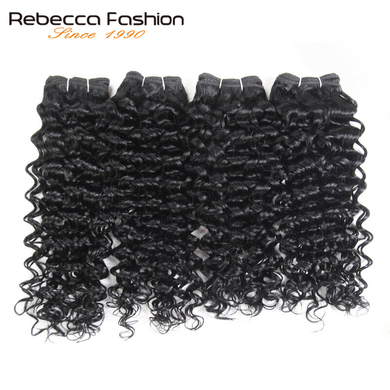 Rebecca-mechones de cabello humano rizado de Malasia Jerry, 4 colores #1 # 1B #2 #4, 190 g/paquete