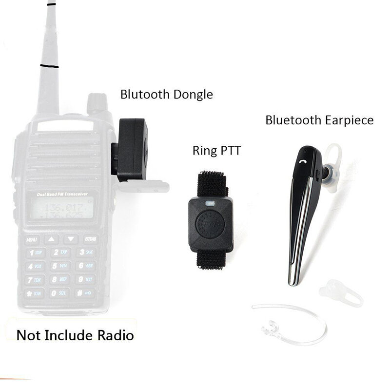 2 Buah Dua Cara Radio Walkie Talkie Nirkabel Headset untuk Motorola Baofeng Uv-82 HYT Bluetooth Handsfree Helm Sepeda Headphone