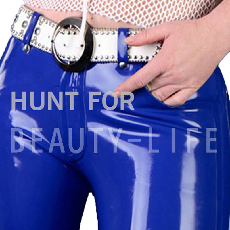 Pantalones de disfraz de látex para mujer, Capris con cremallera, Sexy, personalización de talla grande, 100% Natural, hecho a mano, Envío Gratis