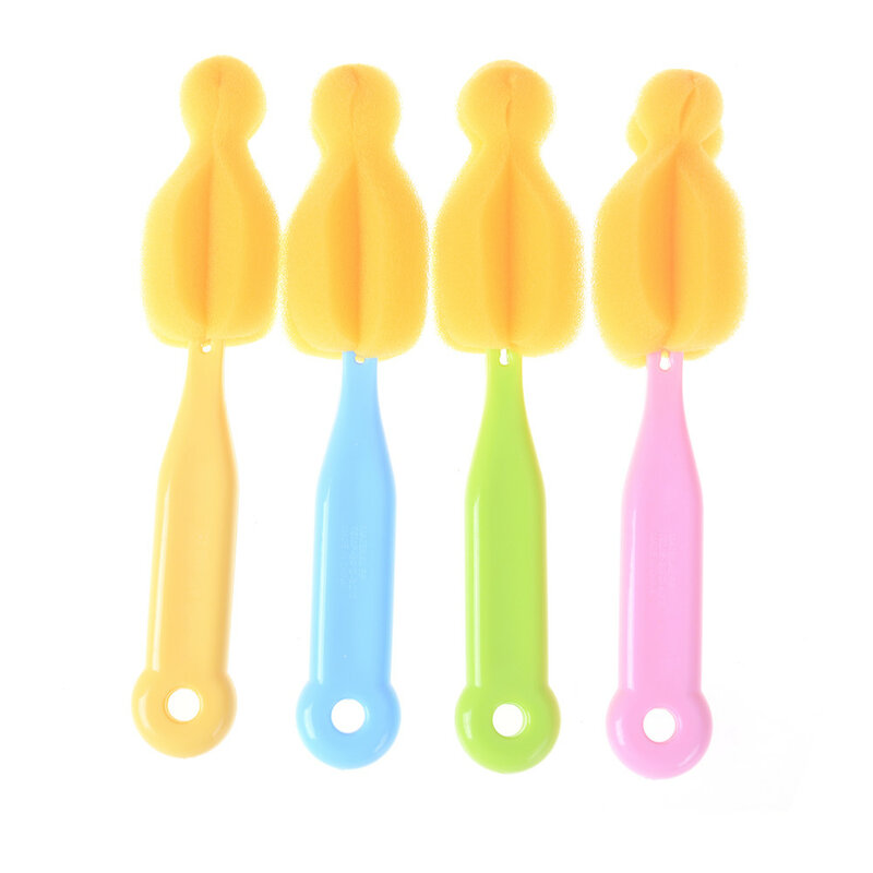 Multi Styles Baby Bottle Brush Nipple Brush 360-degree Rotating Head Cleaning Sponge Cup Brush Kit for Kids
