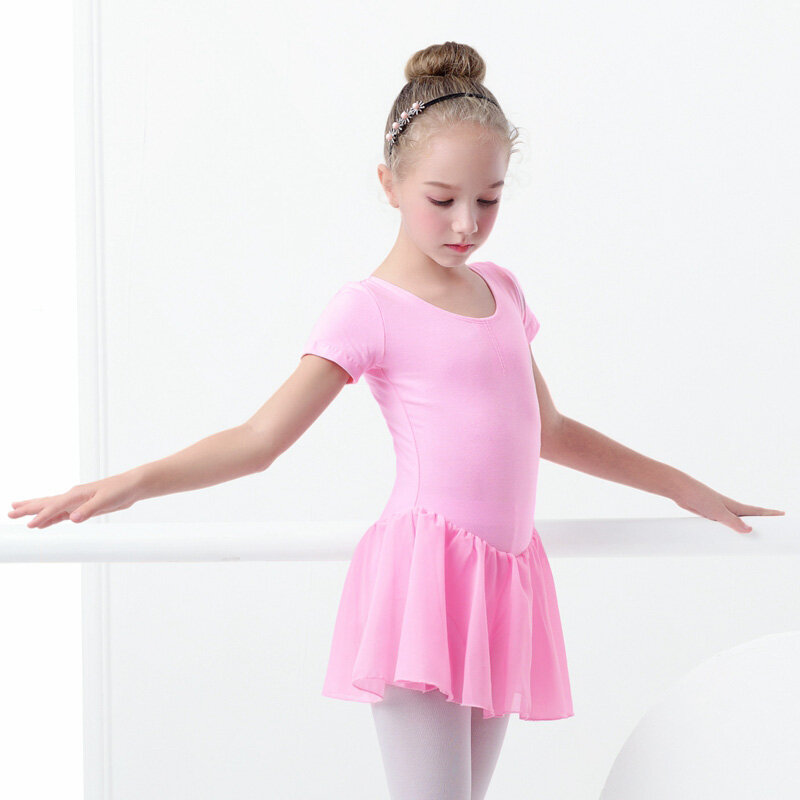 Детское балетное платье, танцевальное трико для девочек, прозрачная шифоновая танцевальная юбка, детская балетная одежда, тренировочное танцевальное боди