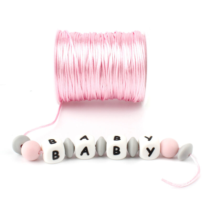 Cordón de nailon para dentición de bebé, cordón de 80 metros y 1,5mm de tamaño, accesorio para collar de cuentas de silicona, joyería