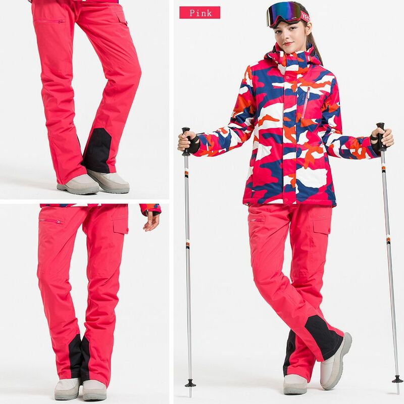 ¡Novedad de 2019! Pantalones de esquí de invierno para mujer, de alta calidad, resistentes al viento, impermeables, cálidos, par de pantalones de nieve, pantalones de esquí para Snowboard, marca