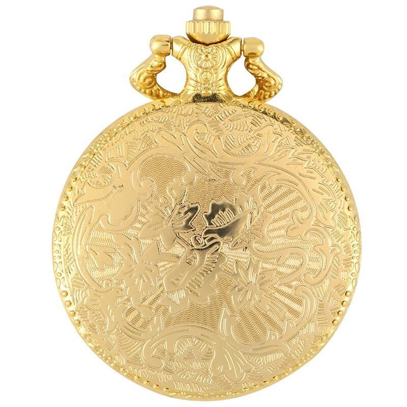 Relógio de bolso de quartzo com coroa Padrão Steampunk, Steampunk Collectibles, Royal Gold Shield, Top Luxo Colar Pingente Cadeia, Presentes Jóias