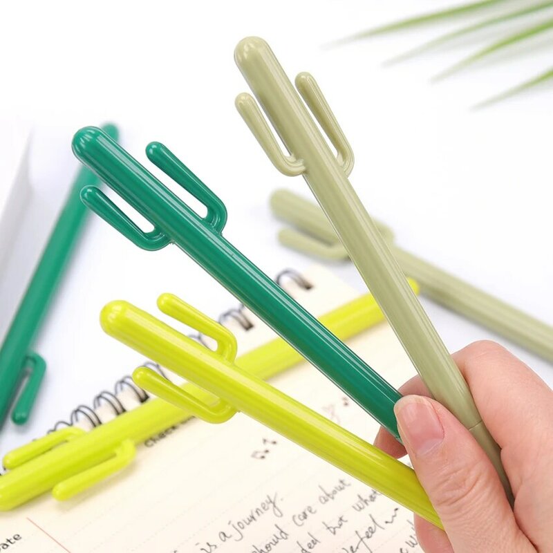 1PC Cute Creative Cactus Gel Pens Stationery Office Supplies Plant Gel Pen Black Ink 0.38mm For School Writing