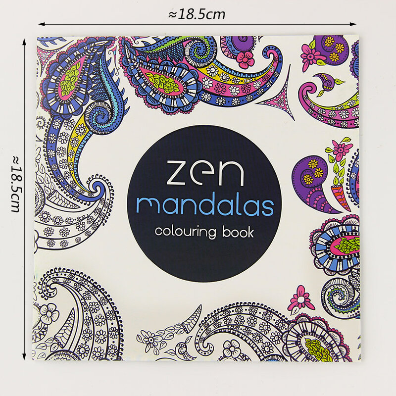 24หน้าสวย Mandala ดอกไม้สมุดภาพระบายสีภาพวาด Graffiti หนังสือเด็กหญิงภาพวาดบรรเทาความเครียด Leisure Book