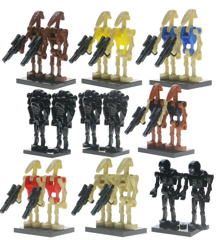 Para legoelys star wars figuras batalha droid grievous han solo zander clone trooper yoda starwars blocos de construção brinquedos s