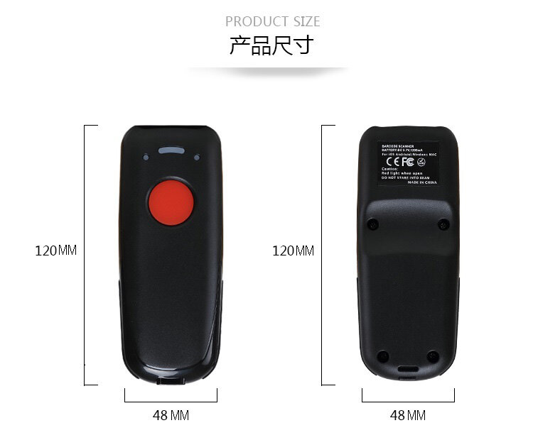 Neue scanhero Tasche drahtlose Bluetooth-Barcode-Scanner Laser tragbare Lesegerät Rotlicht-CD für iOS Android Windows