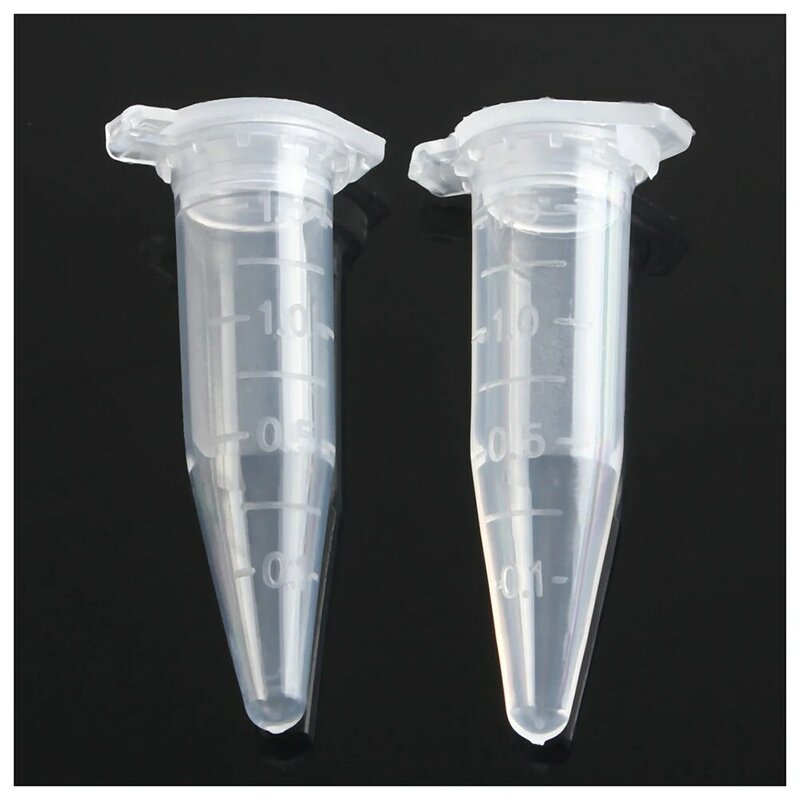 Mini tubo de ensayo de plástico para laboratorio, 100 unidades, 1,5 ml, Vial centrífugo, tapa a presión, 42x11mm, transparente