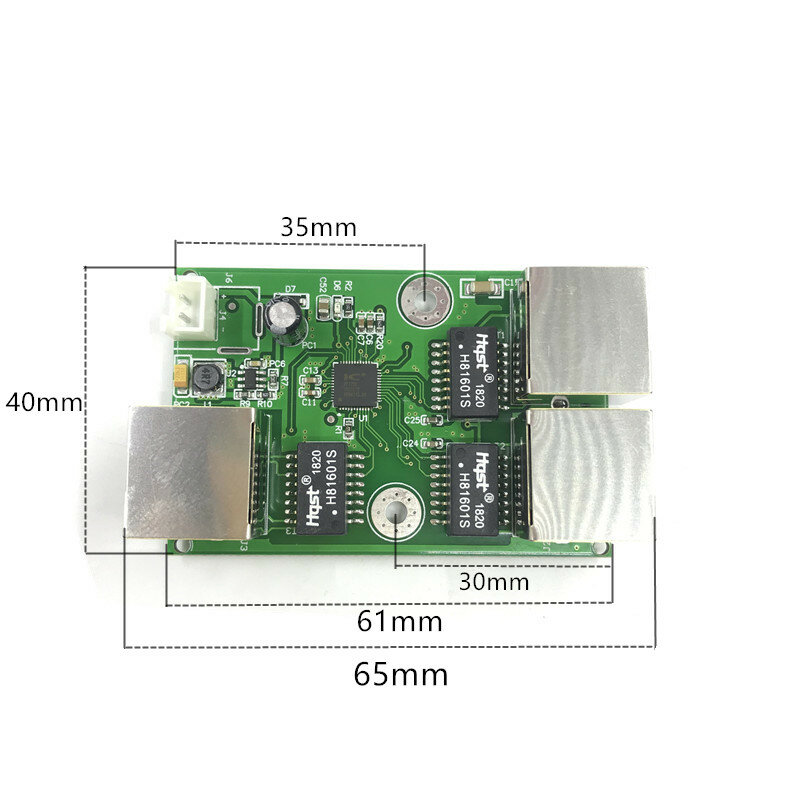 Kotak Kabel Jaringan Hemat Biaya Konversi Data Perpanjangan Jarak Ethernet Mini 3 Port 10/100Mbps dengan Modul Sakelar Lampu RJ45