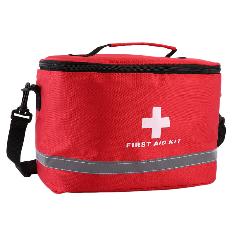 Kit de primeiros socorros red nylon, kit de sobrevivência a emergências, símbolo cruz, alta densidade, esportes, camping, casa e ambientes externos