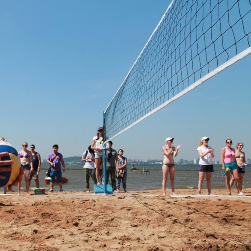 Red de voleibol de estilo Universal, red de voleibol de playa, Material de polietileno, 9,5x1m