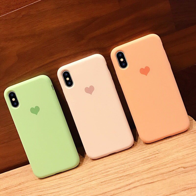 Оригинальный мягкий силиконовый чехол для телефона Love Heart для iPhone X 10 XS MAX XR жидкая Противоударная задняя крышка на iPhone 8 7 6 6S Plus