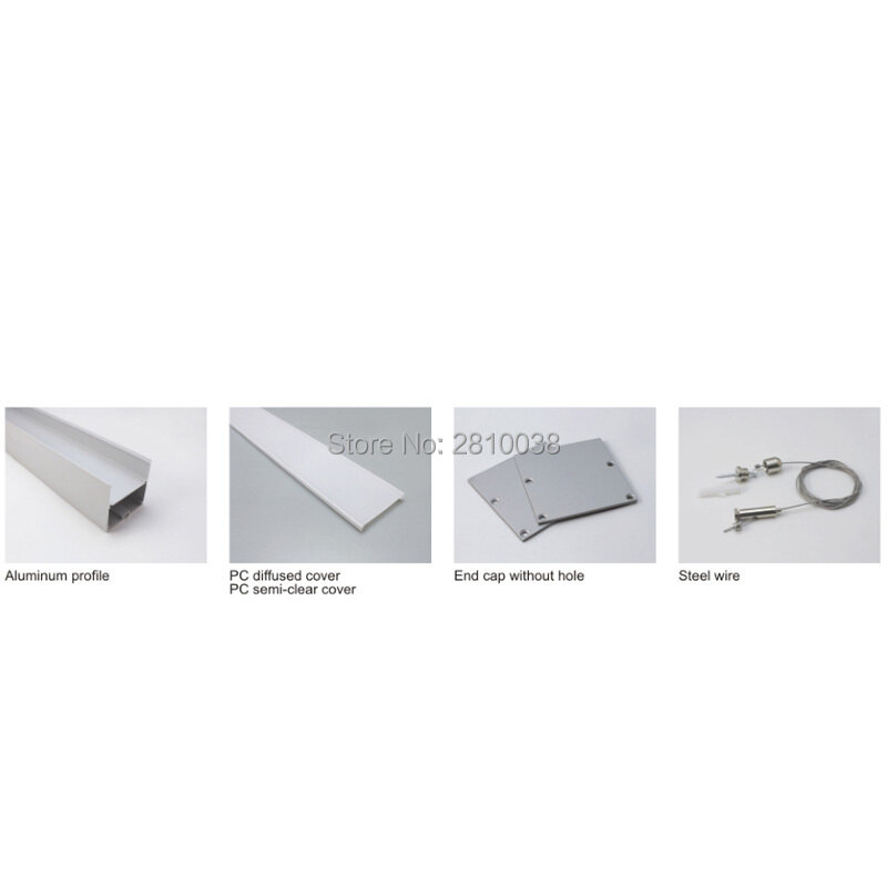 50X 1M Sets/Lot 6000 series led strip aluminium profile and square type led aluminum profile for suspending or pendant lights