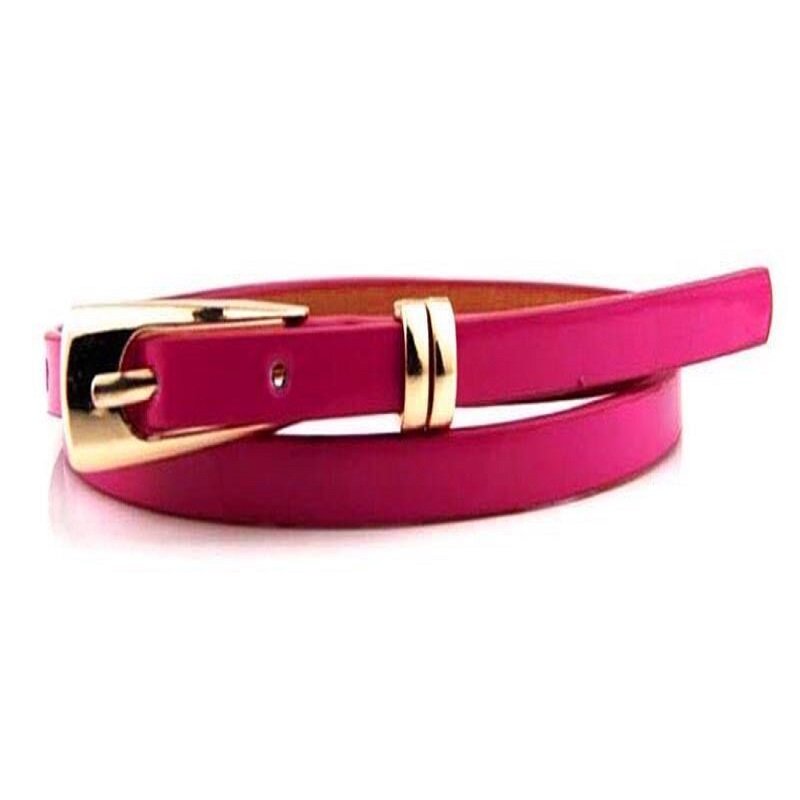 1 pc 15 Candy Colors Womens Leather Belt Bow Skinny Thin Dress Belt Waist Belt Waistband Hot Selling