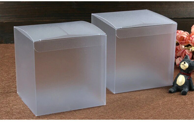 30 sztuk 9*9*9cm matowe pudło pcv plastikowe przeźroczyste pudełko pudełka na biżuterię/cukierki/pudełko do pakowania żywności pudełko wystawowe Diy przypadki przechowywania