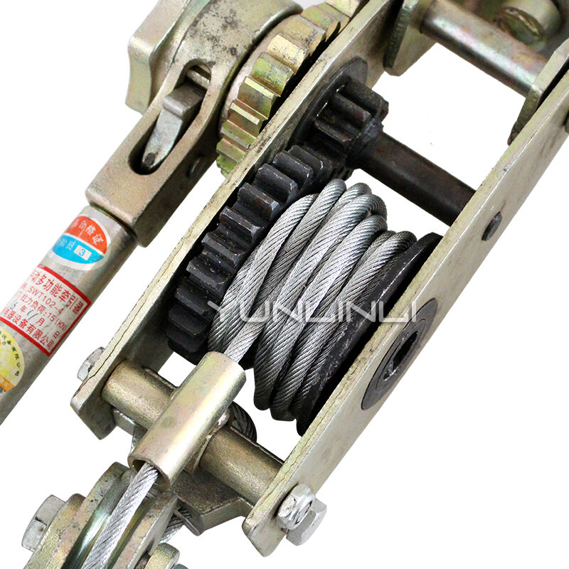 Tirare lo strumento di serraggio doppio gancio tenditore manuale del cavo metallico elettricista cricchetto stringere il morsetto del cavo di trazione SWT102-4T