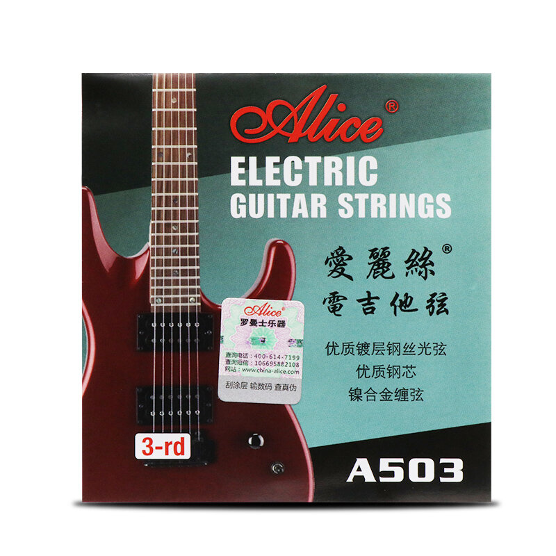 Alice A503 Cordes de Guitare Electrique Simple 1-6 cordes Cordes en alliage de nickel avec revêtement antirouille Accessoires de Guitare
