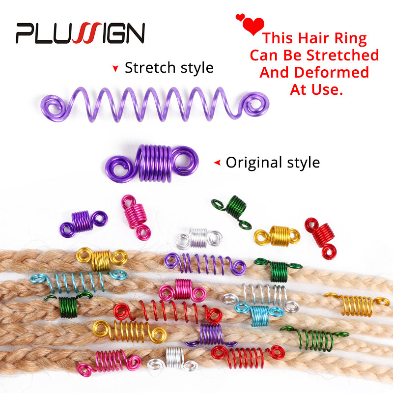 Plussign-Anillos para el cabello para trenzas, accesorios para el cabello, joyería para trenzas, cuentas hermosas, tornillo, 10-20 piezas