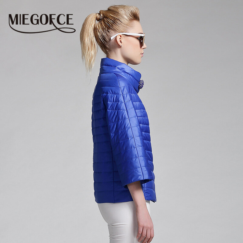 Miegfce 2019 nueva Chaqueta corta de primavera abrigo de moda para mujer chaqueta acolchada de algodón prendas de vestir Parka caliente de alta calidad ropa de mujer