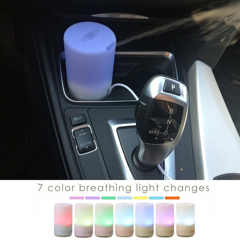 KBAYBO 50ml ultradźwiękowy dyfuzor USB olejek eteryczny do nawilżacza dyfuzor aromaterapia dyfuzor samochodowy nawilżacz 7 kolor LED Light