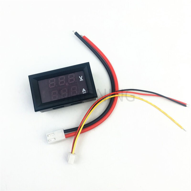 ミニデジタル電圧計,電圧電流計,100v,10a,パネル,0.28 ",青,赤,デュアルLEDディスプレイ
