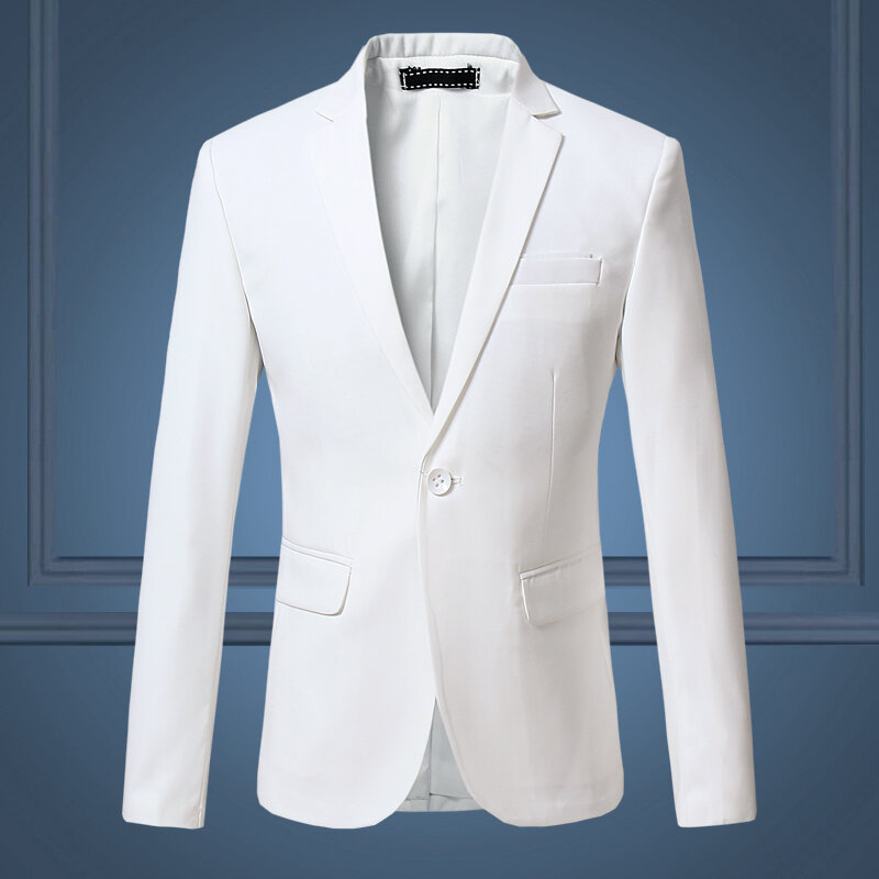 Hohe Qualität Gentleman Männer Dünne Beiläufige Weißen Anzug, große Größe Marken herren business Casual Fluss von Reinem Farbe Blazer Männer