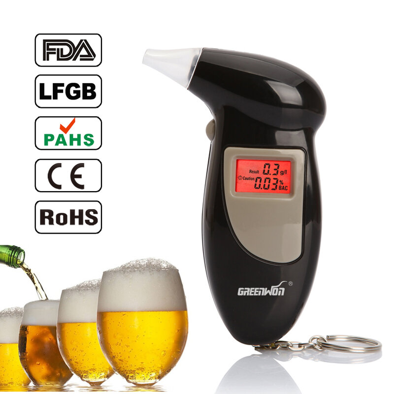 2019 Mode En Draagbare Digitale Sleutelhanger PfT-68S Alcohol Tester Of Blaastest Met Achtergrondverlichting Groothandel