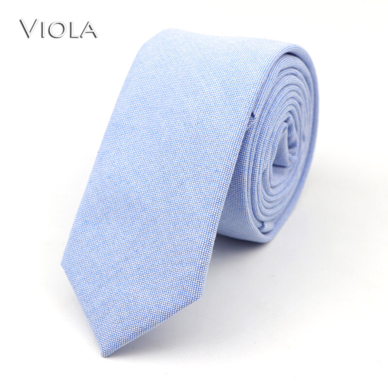 Nuevo colorido sólido 100% algodón cuello corbata 6 cm flaco Rosa cielo azul vestido boda fiesta esmoquin corbata regalo pajarita corbata Mens accesorio