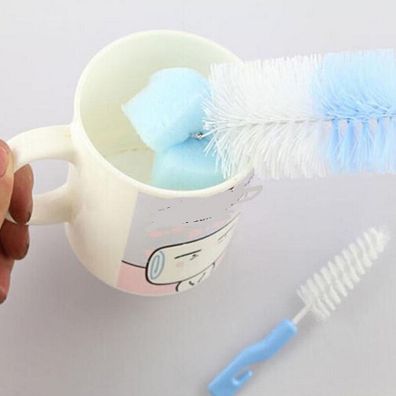Baby Nipple Milk Bottle Cup 360 Degree Sponge Cleaner + Pacifier Brush 2Pcs