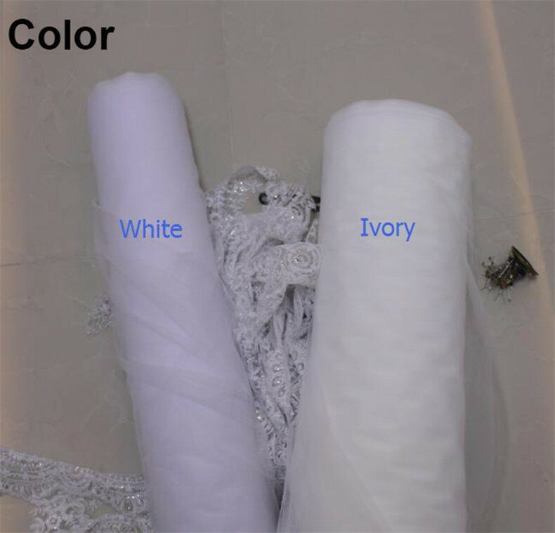 Soft Tulle Eyelash Lace Wedding Veil WITHOUT Comb One Layer 150CM Short Bridal Veil Delicate Lace Trims Veil Wedding Accessories