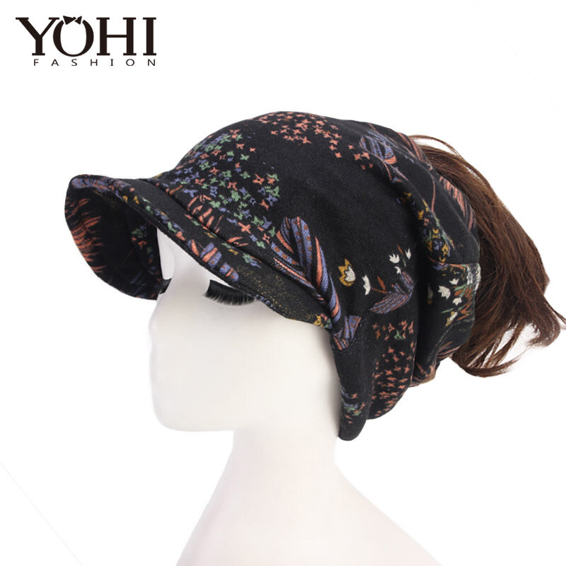 2018 New Winter Warm ponytail Cap wool Hats for Women Visor slouchy baggy hat Girls Casual Hip-Hop Beanie Warm Hat costume ha