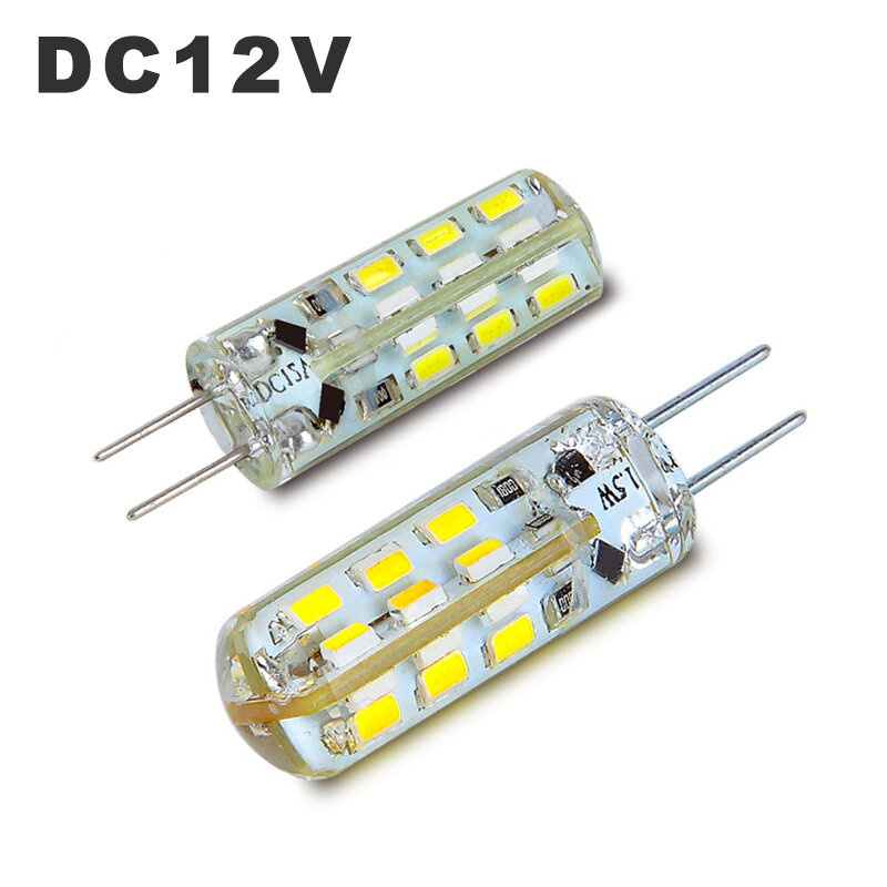 Lâmpada sillcone smd3014 de led, lâmpada dupla de led g4 de 12v, 1.5w, 3w, 4w para substituição de lustre de cristal