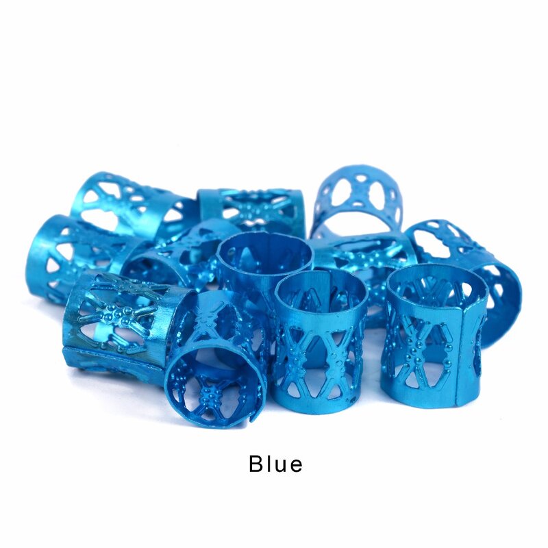 50 Pcs/Lot Dreadlock Beads Adjustable Hair Braids Cuff Clip 8MM Hole Micro Ring Beads 7 Colors Optional