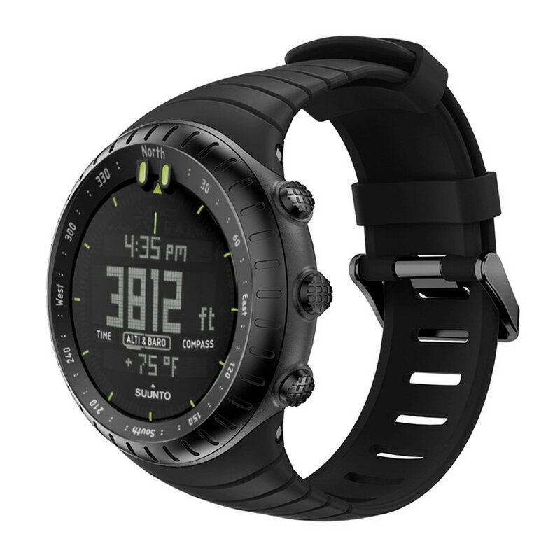 Soft Silicone Watch Band para Suunto Core, substituição do pulso, bandas esportivas, fecho de metal, acessórios Smartwatch