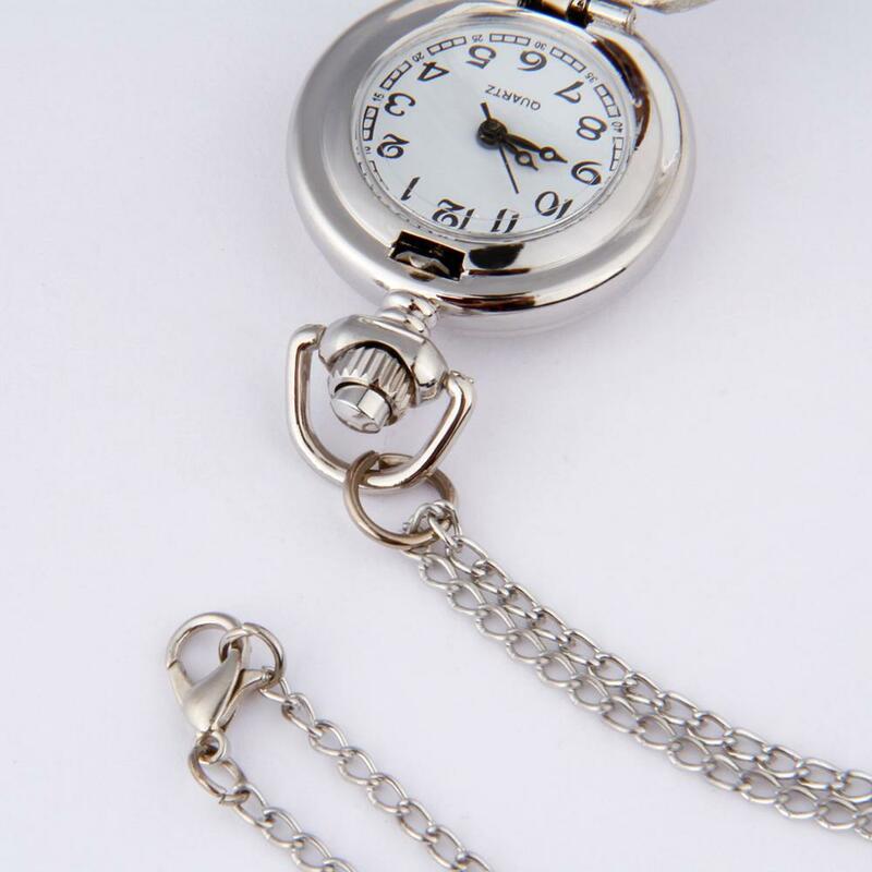 Mały rozmiar moda zegarek kwarcowy na co dzień withLeopard wzór druku Retro zegarek kieszonkowy z naszyjnik