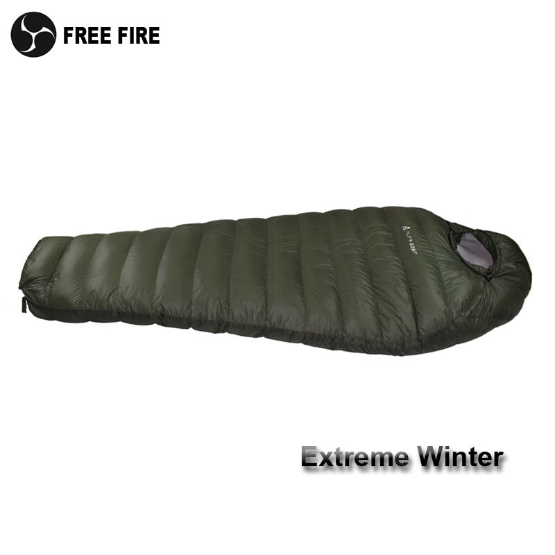 Sac de couchage d'hiver sac de couchage de température froide pour l'hiver, armée vert canard vers le bas remplissant 1kg 1.5kg vers le bas sac de couchage