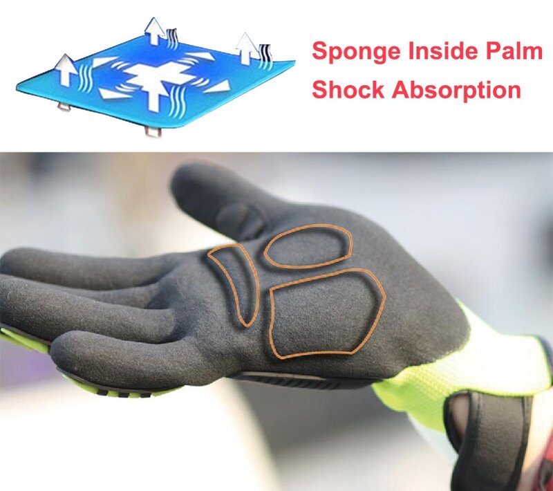 Cut Resistant Safety Work Glove Anti Vibration Anti Impact Oil-proof Protective With Nitrile Dipped Palm Glove for Working
