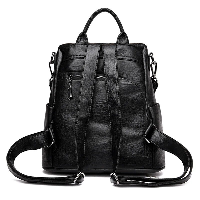 Новый Модный повседневный pu женский Противоугонный рюкзак 2019 высокое качество винтажные рюкзаки женская большая емкость женская сумка на ...